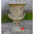 hand craving fiberglass flower pot